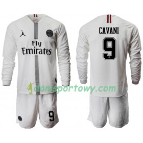 Koszulka Paris Saint-Germain CAVANI 9 Jodan Biały Dziecięcy Trzeci Koszulki Piłkarskie 2018-2019 Długi Rękaw